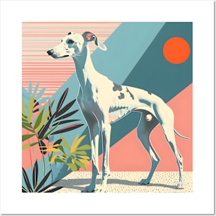 70s Whippet Vibes: Pastel Pup Parade Posters and Art